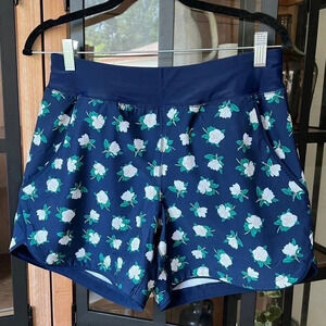 LAND’S END x Draper James floral magnolia navy Swim Shorts floral bathing suit